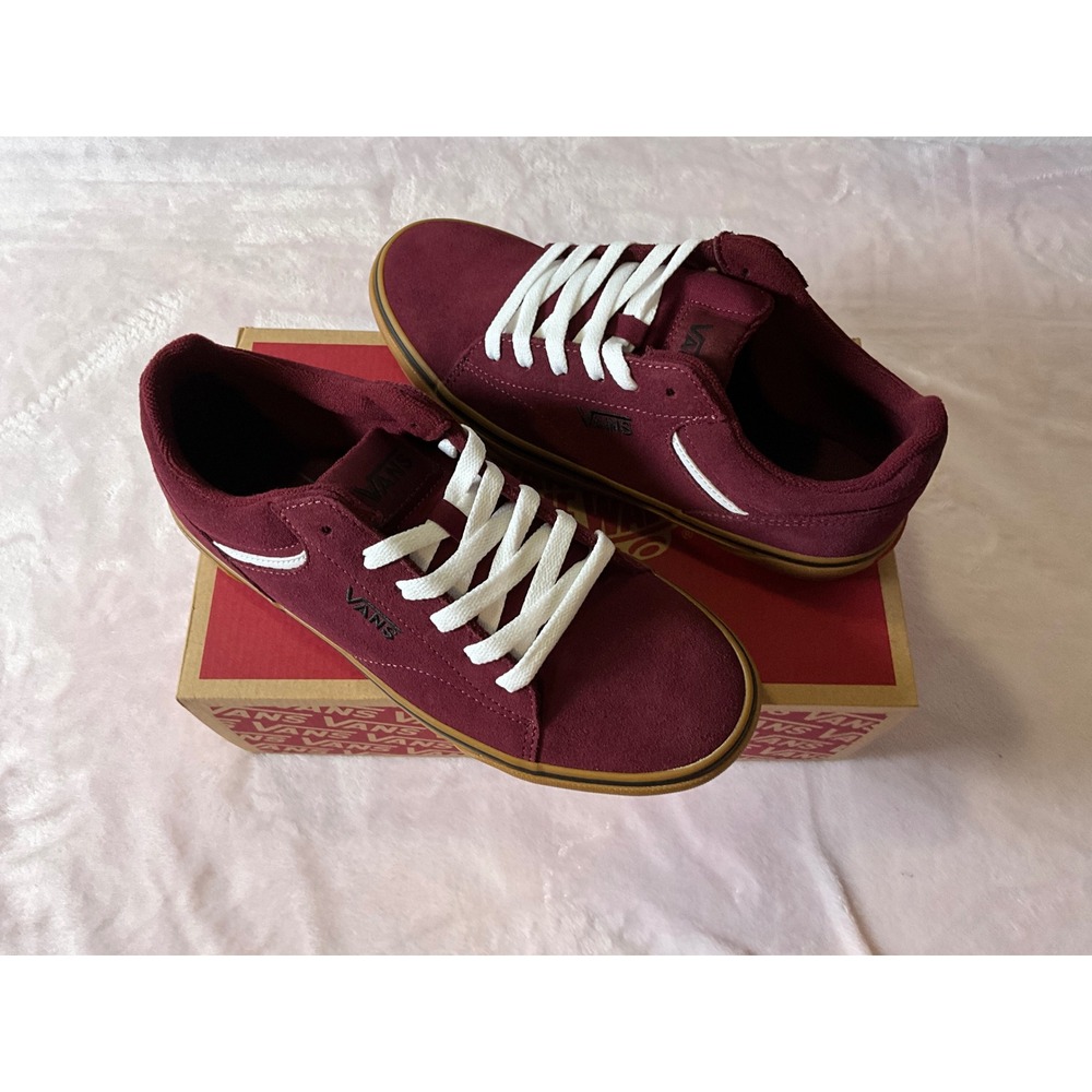 Vans Seldan Suede Gum Port Royale Burgundy Mens Sneakers VN000CSS4QU Size 7.0